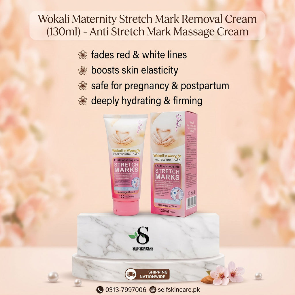 Wokali Maternity Stretch Mark Removal Cream (130ml) - Anti Stretch Mark Massage Cream