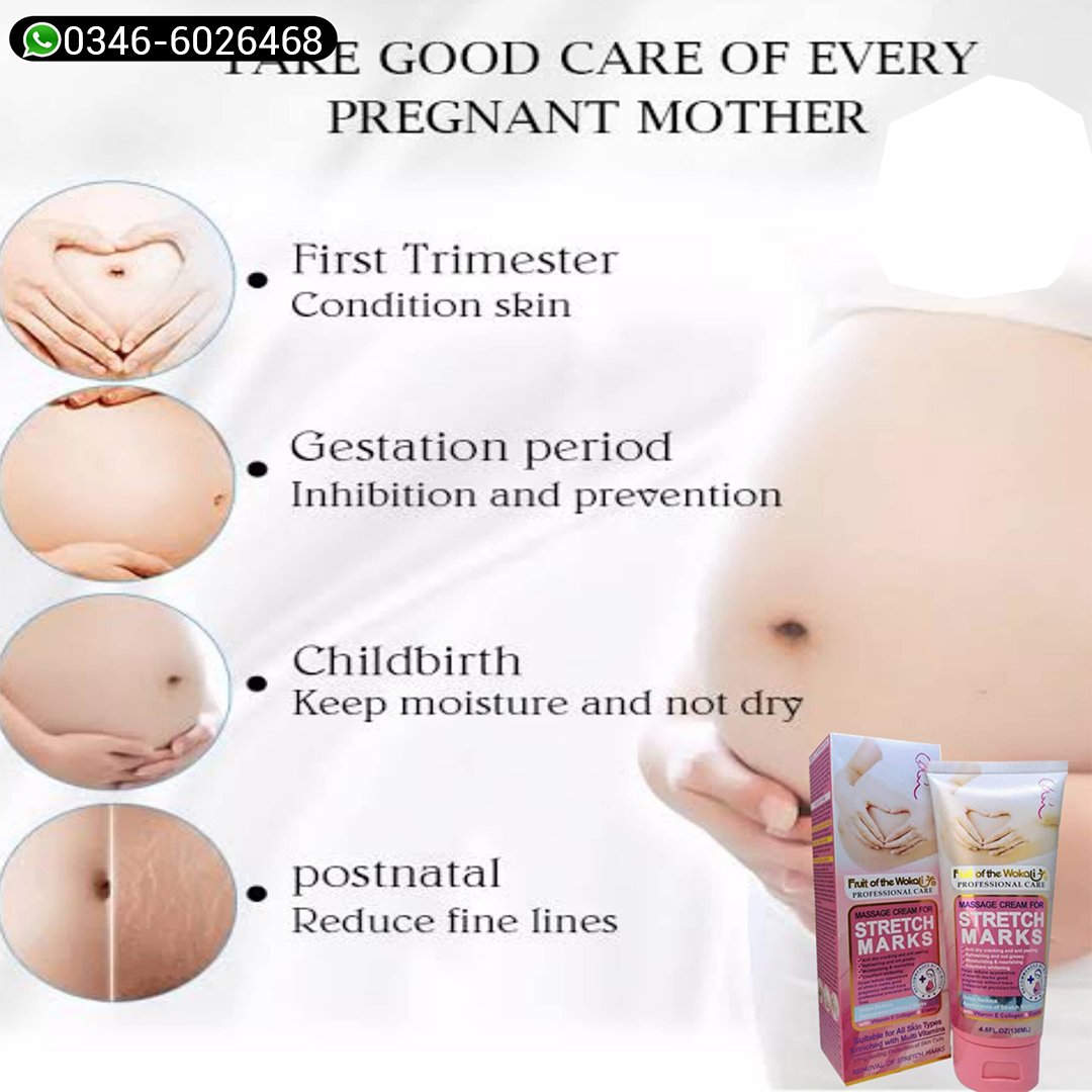 Wokali Maternity Stretch Mark Removal Cream (130ml) - Anti Stretch Mark Massage Cream