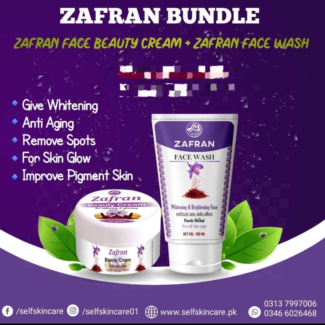 ZAFRAN FACE BEAUTY CREAM | Zafran Glow Cream | 99% Pure Zafran - Zafran Cream + Zafran Face Wash Rs.2500/-