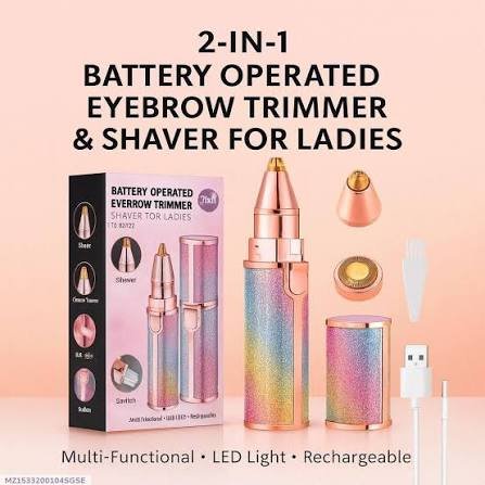 Flawless 2-in-1 Electric Eyebrow Trimmer & Facial Hair Epilator (USB Chargeable)