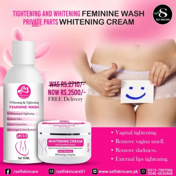 VAGINAL TIGHTENING AND WHITENING FEMININE & PRIVATE PARTS WHITENING CREAM | 100% Organic | Discount Offer